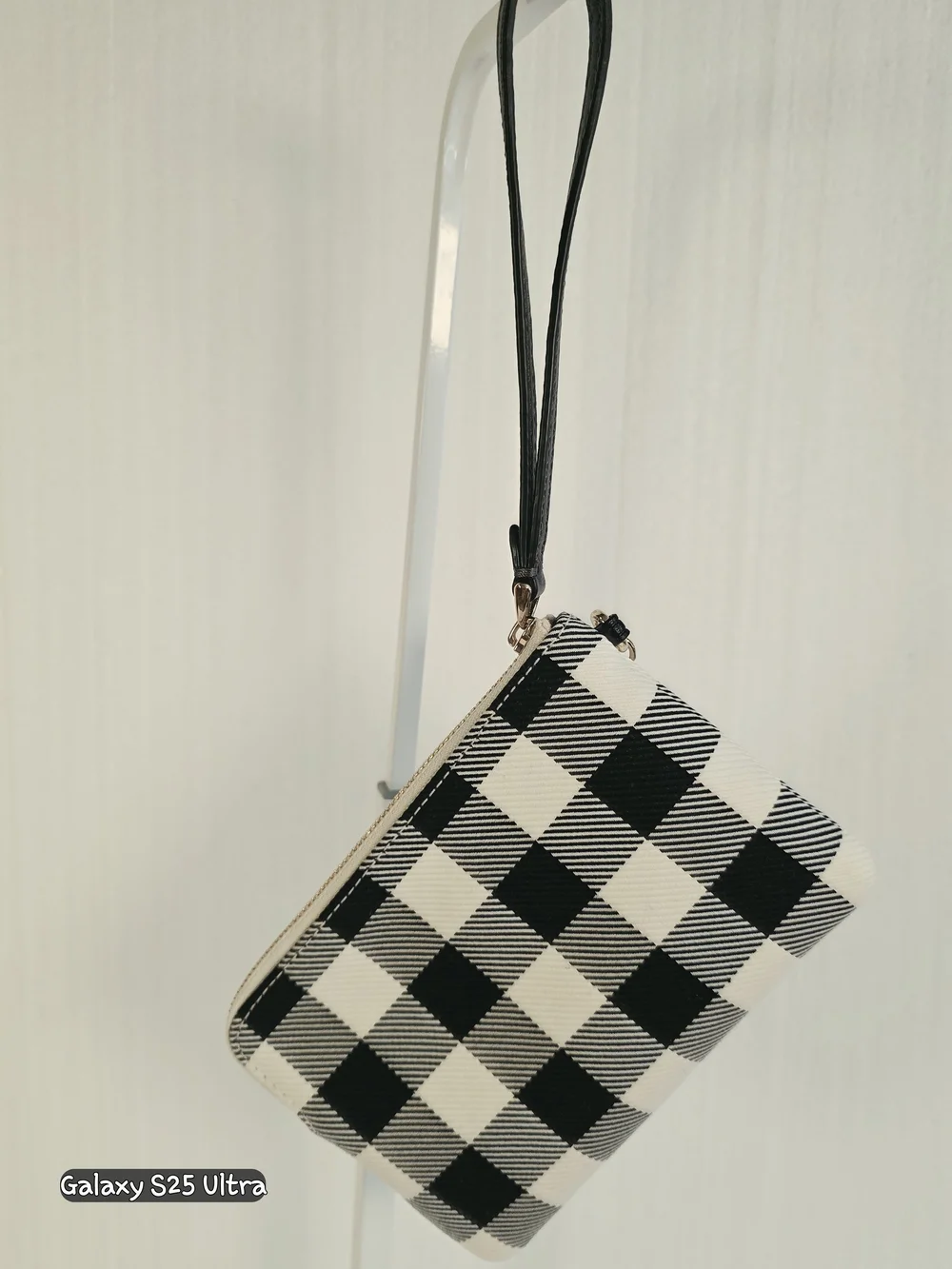 NWT Coach Gingham Corner Zip Wristlet